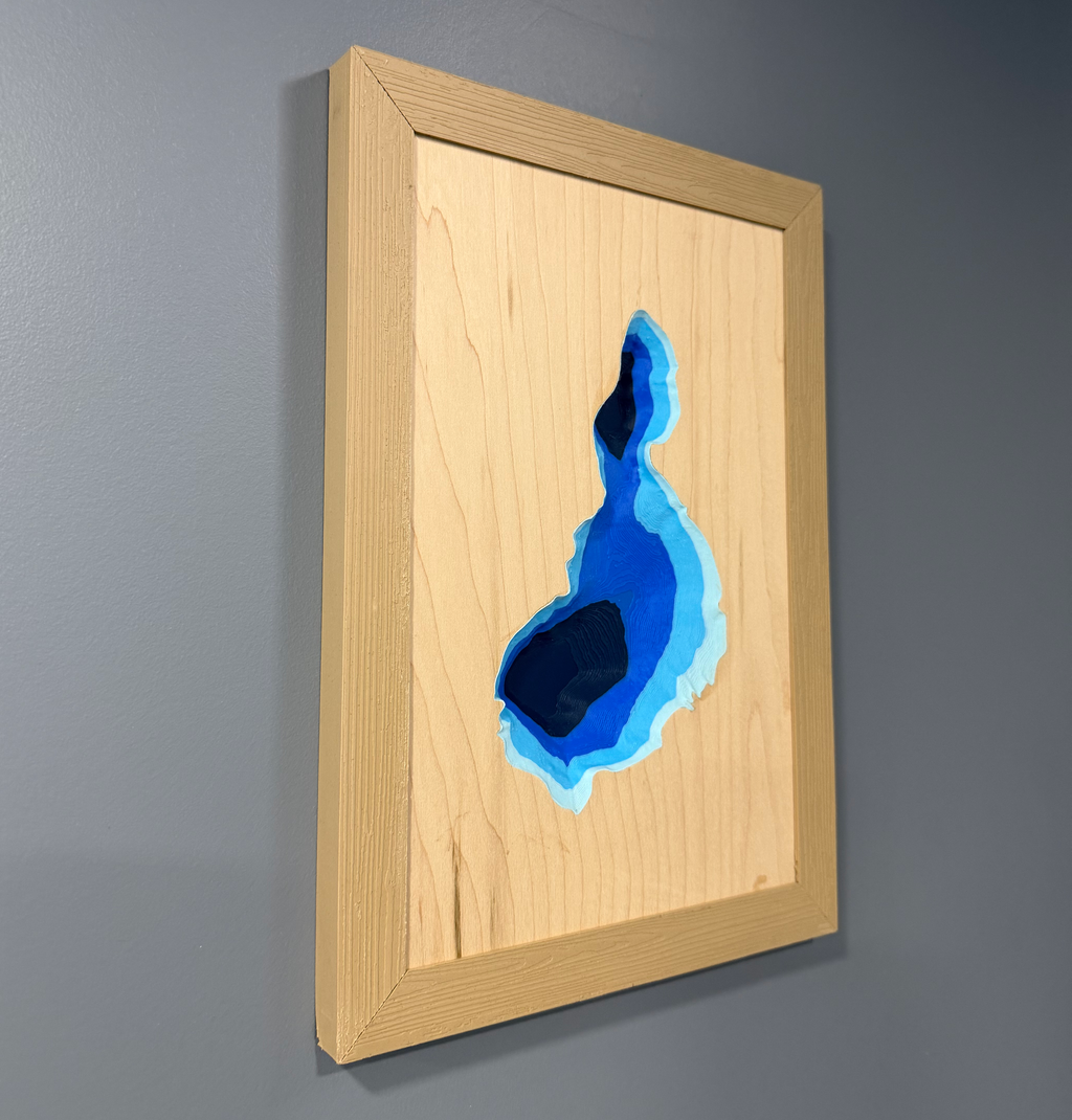Camp Lake Map - 3D Printed - Bathymetric (Topographical Map) [Kenosha County, WI]