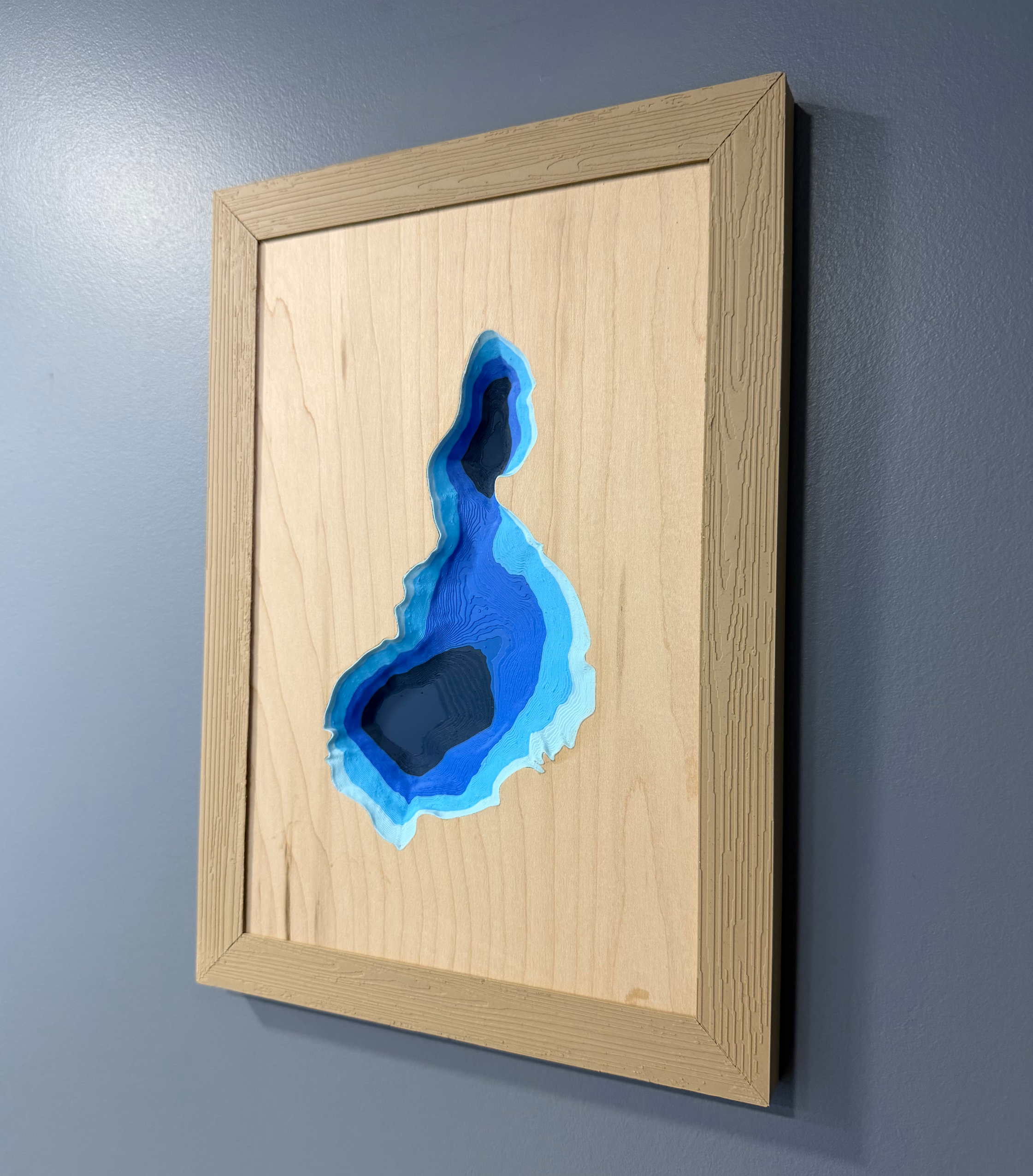 Camp Lake Map - 3D Printed - Bathymetric (Topographical Map) [Kenosha County, WI]