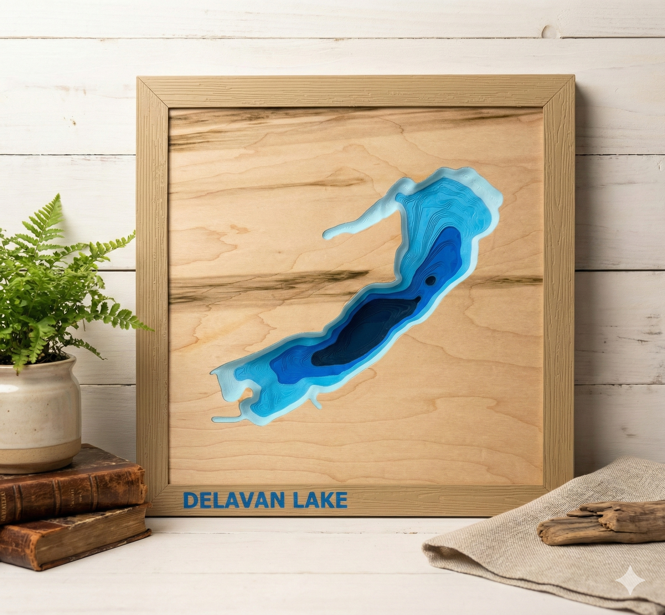NEW Lake Map - 3D Printed - Bathymetric (Topographical Map)