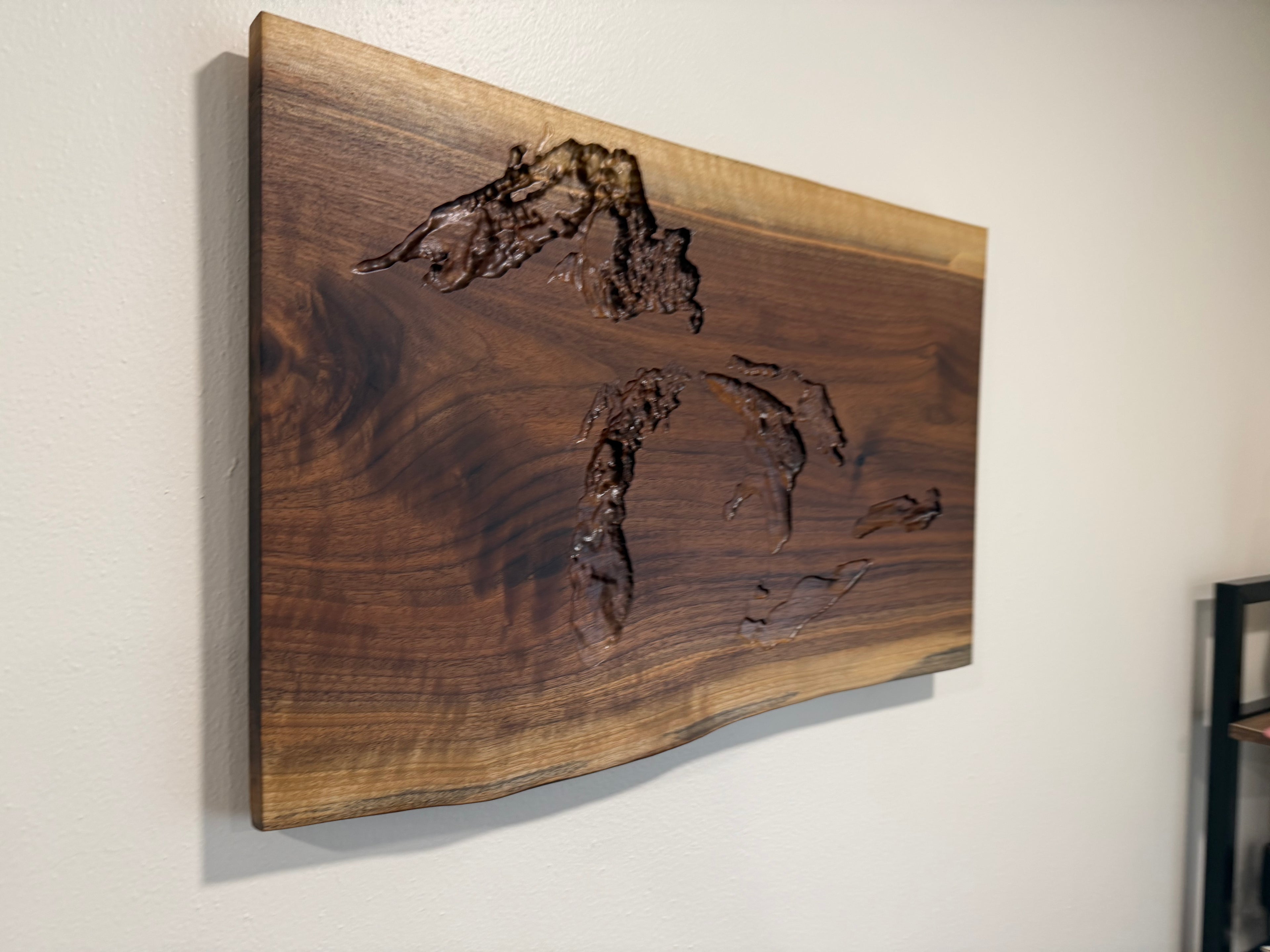 Great Lakes Map - 3D Carved - Bathymetric (Topographical Map)