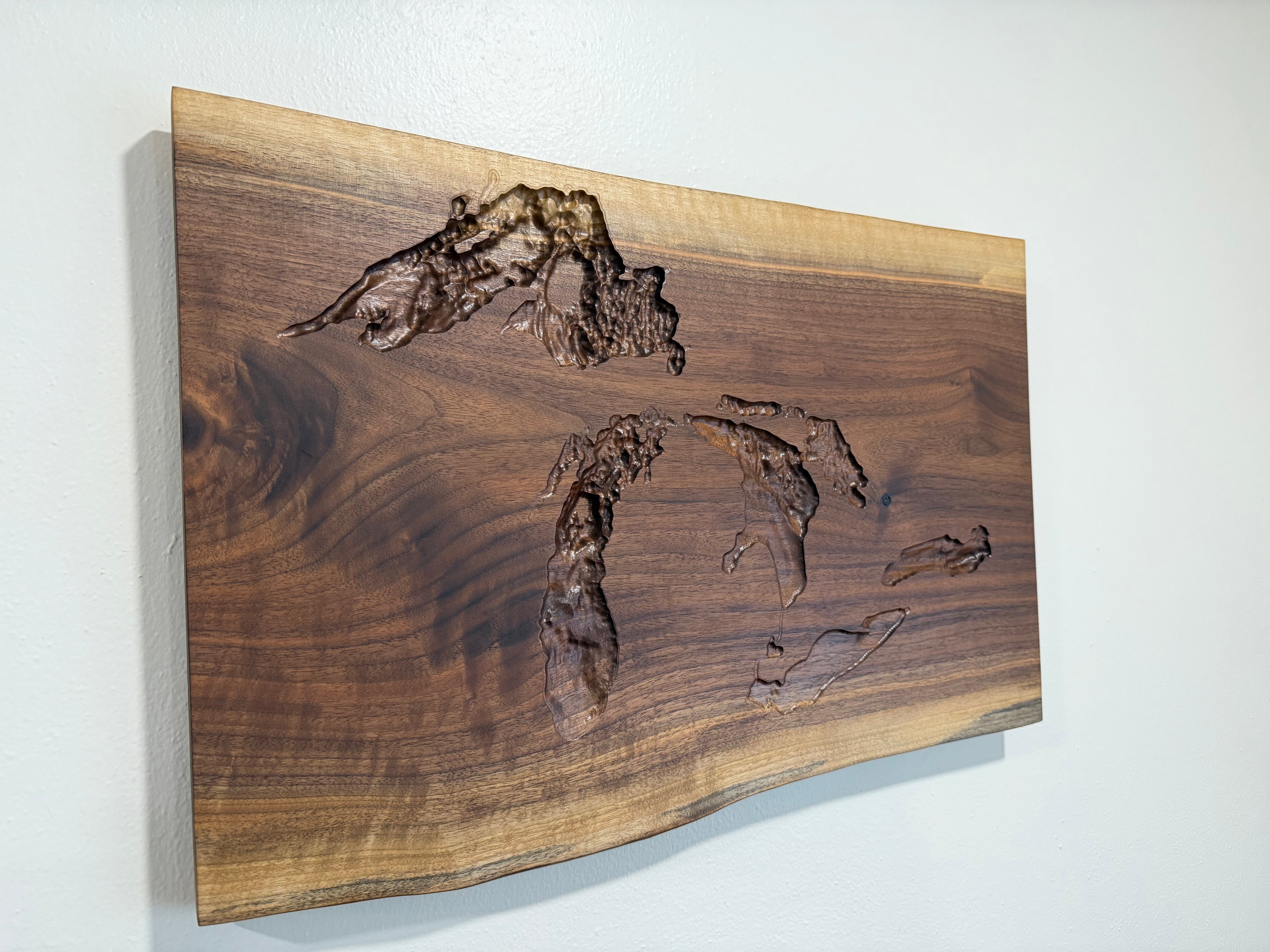 Great Lakes Map - 3D Carved - Bathymetric (Topographical Map)