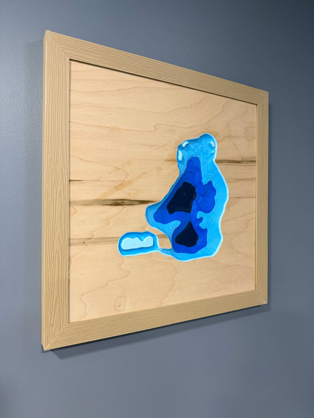 Paddock Lake Map - 3D Printed - Bathymetric (Topographical Map) [Kenosha County, WI]