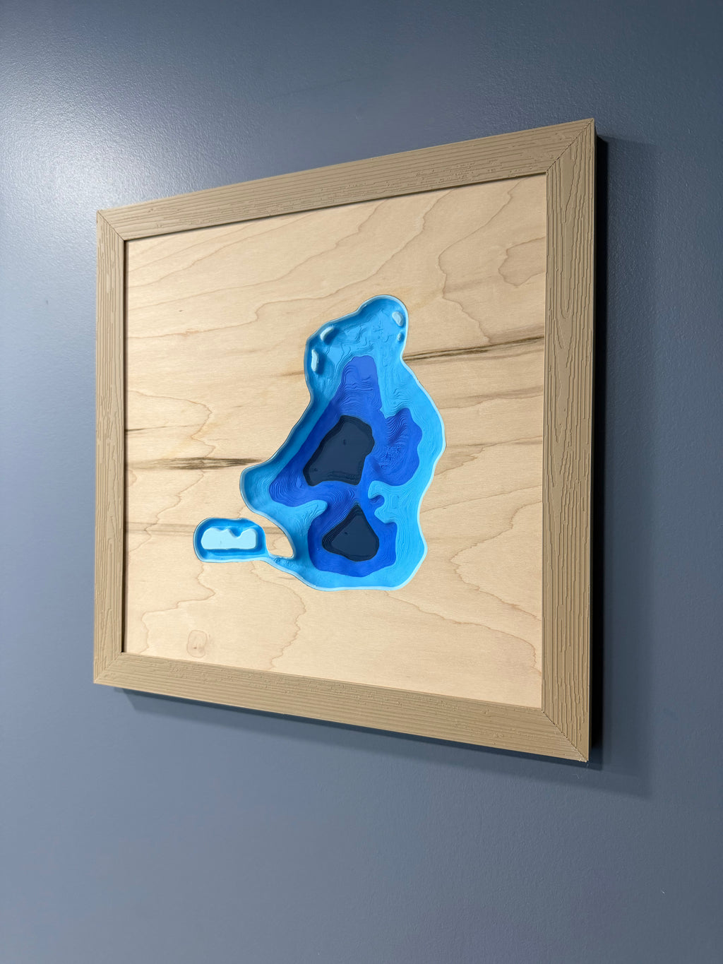 Paddock Lake Map - 3D Printed - Bathymetric (Topographical Map) [Kenosha County, WI]