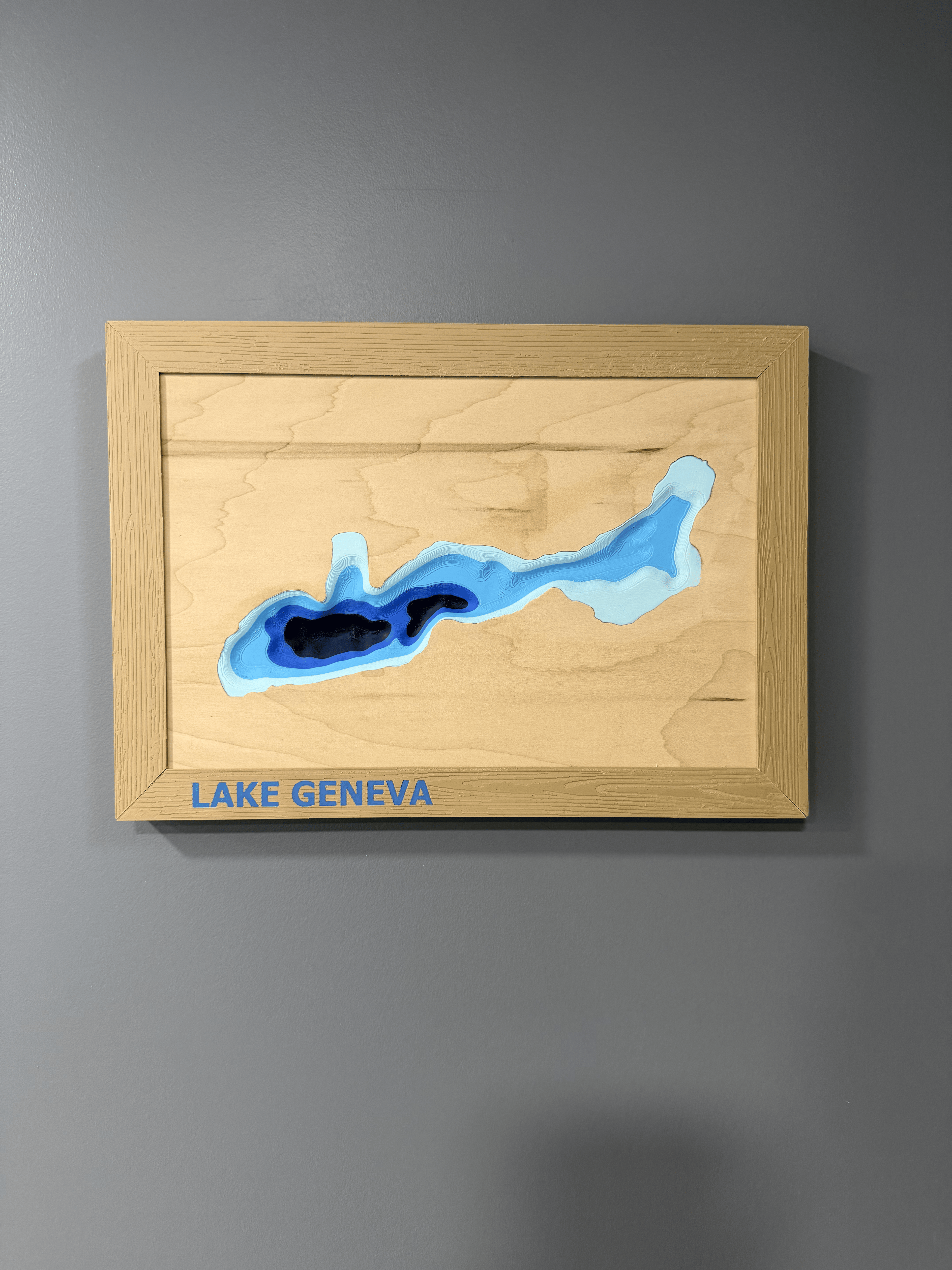 NEW Lake Map - 3D Printed - Bathymetric (Topographical Map)