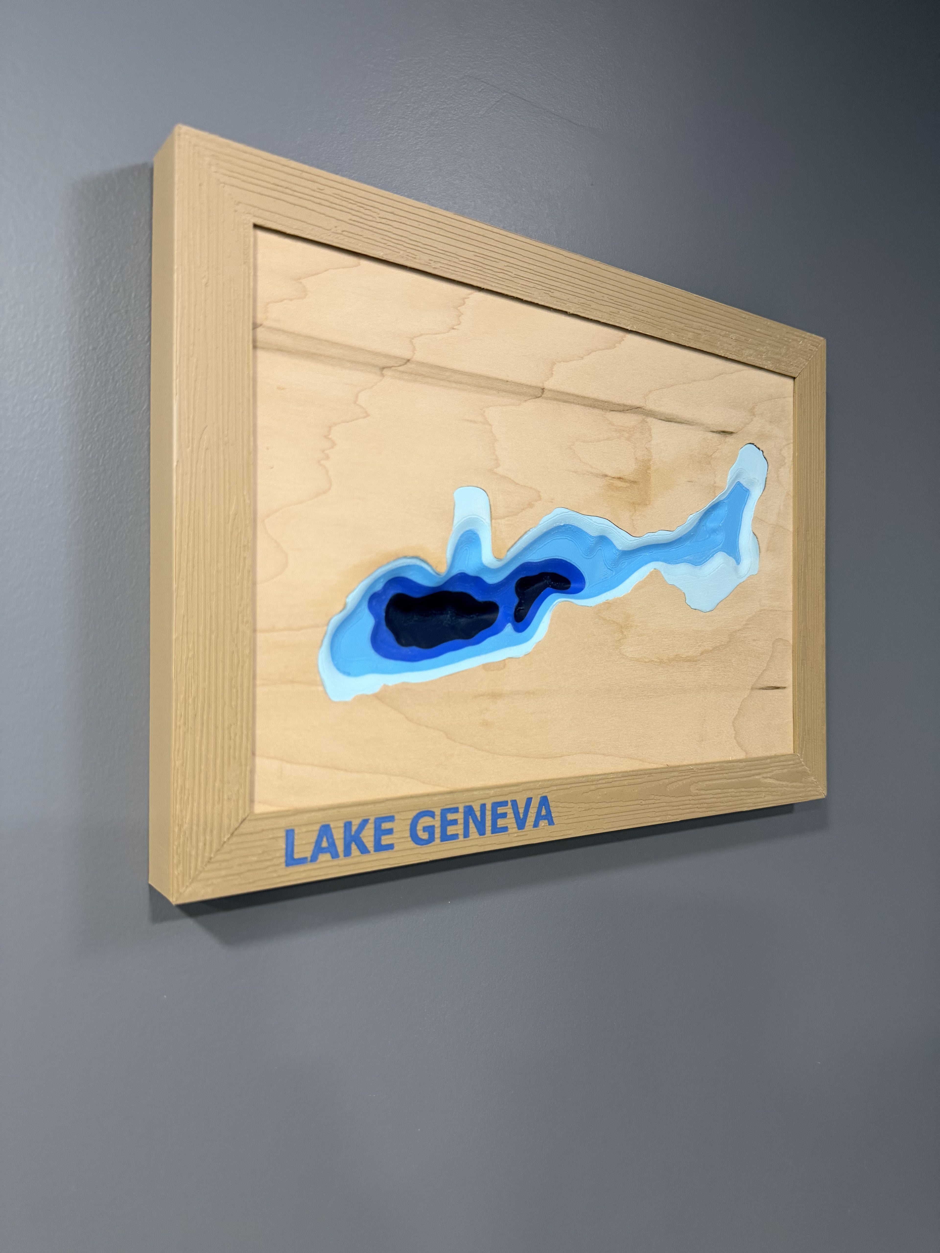 Lake Geneva Map - 3D Printed - Bathymetric (Topographical Map) [Walworth County, WI]