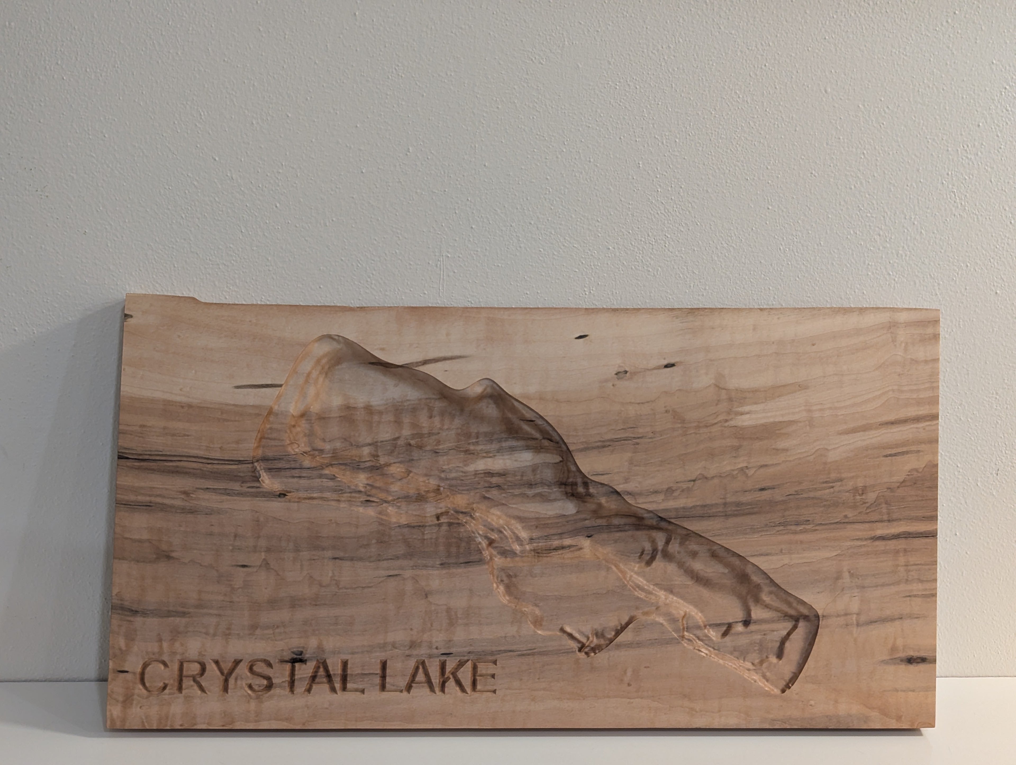 Crystal Lake Map - 3D Carved - Bathymetric (Topographical Map)  [Benzie, MI]