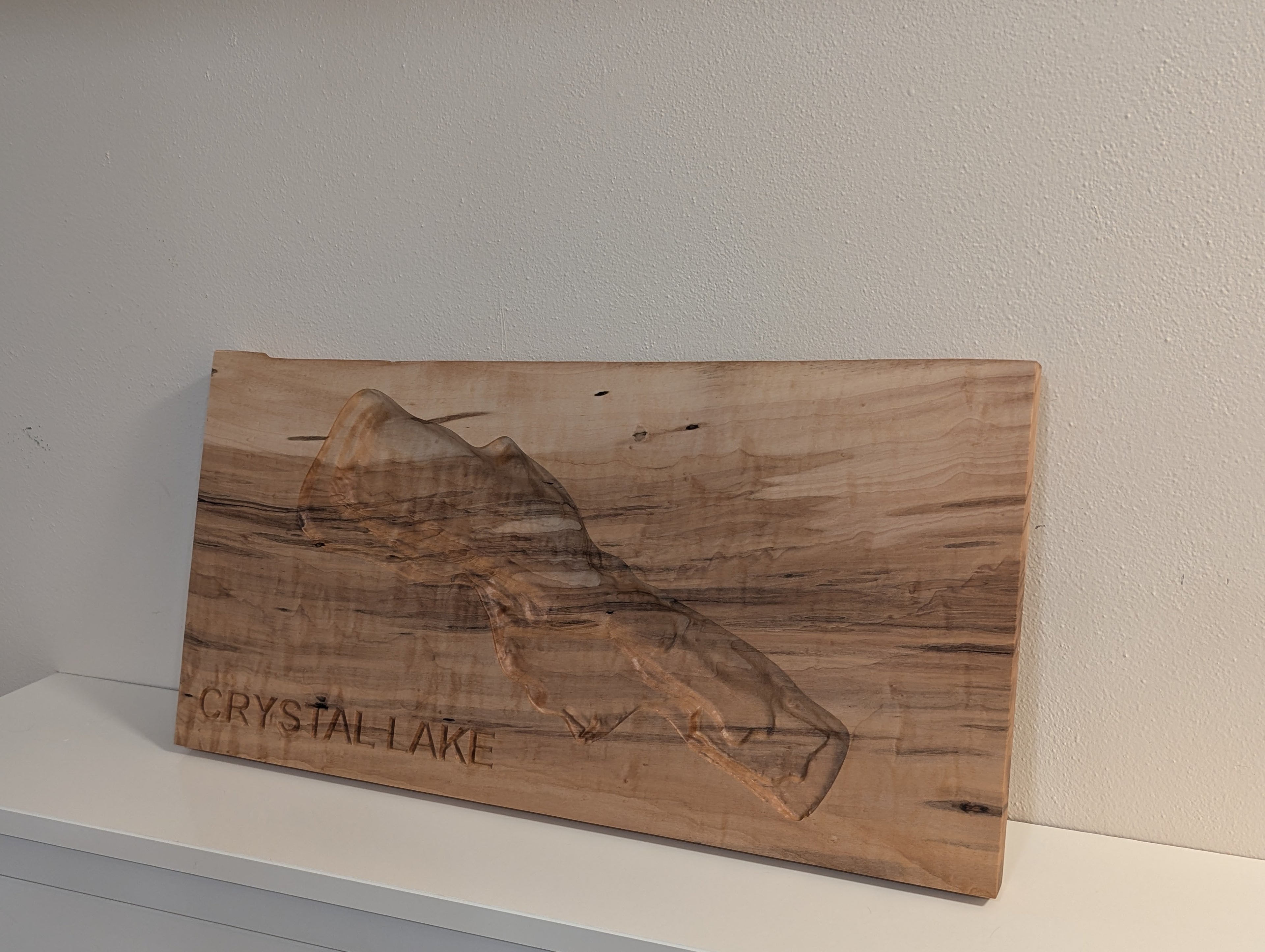 Crystal Lake Map - 3D Carved - Bathymetric (Topographical Map)  [Benzie, MI]