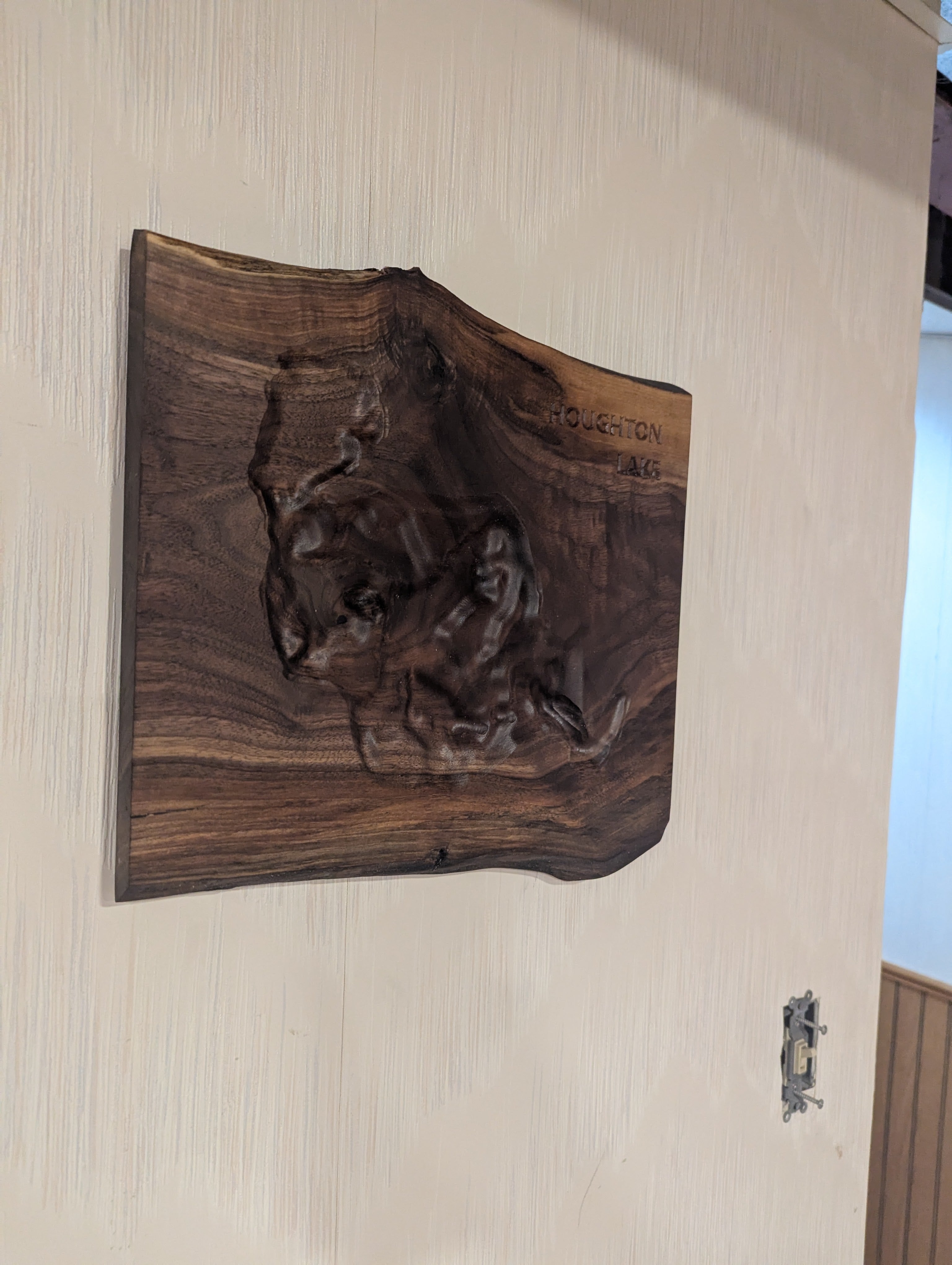 Houghton Lake Map - 3D Carved - Bathymetric (Topographical Map)  [Roscommon, MI]