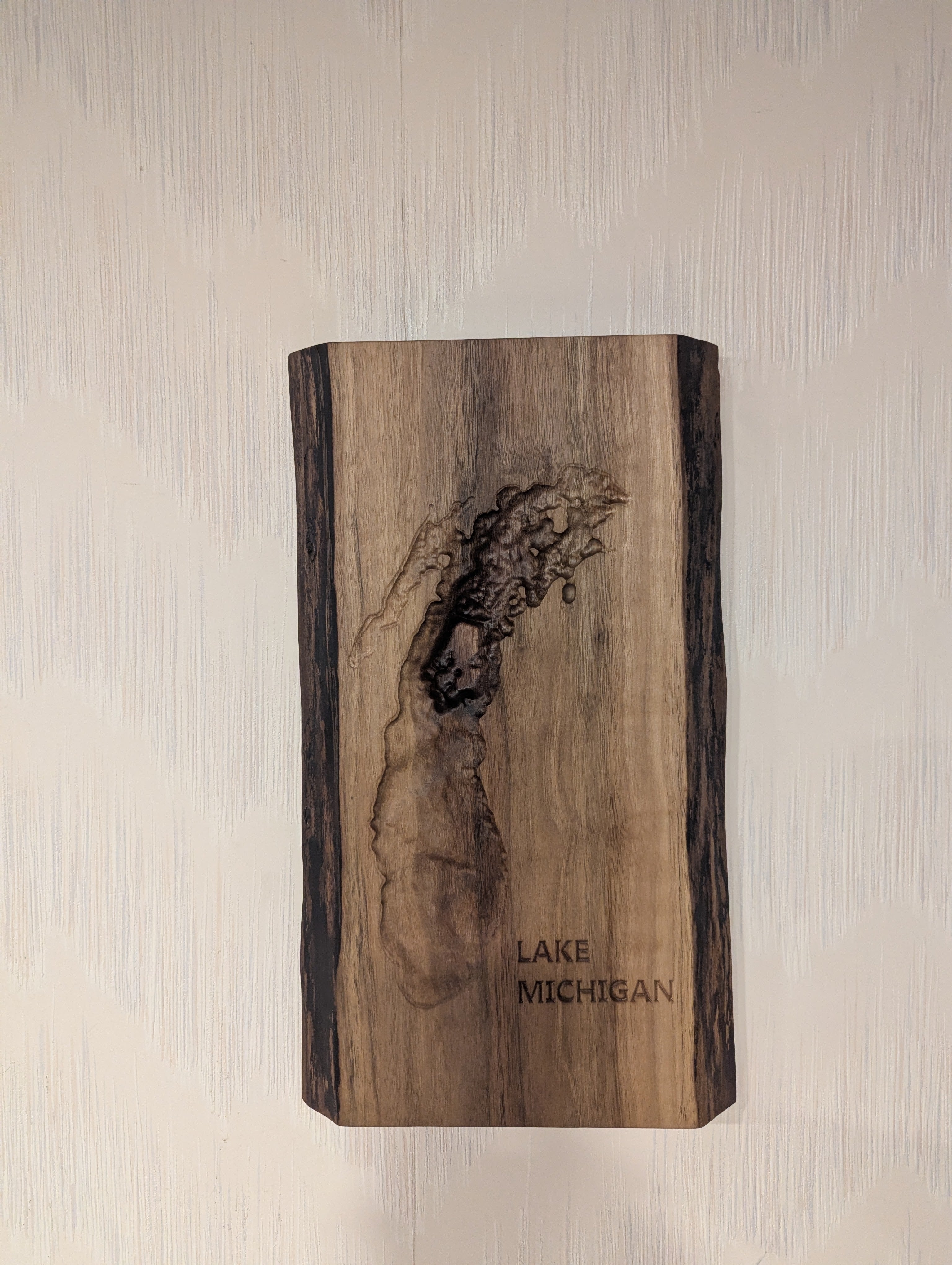 Lake Michigan Map - 3D Carved - Bathymetric (Topographical Map)  [WI, MI, IN]