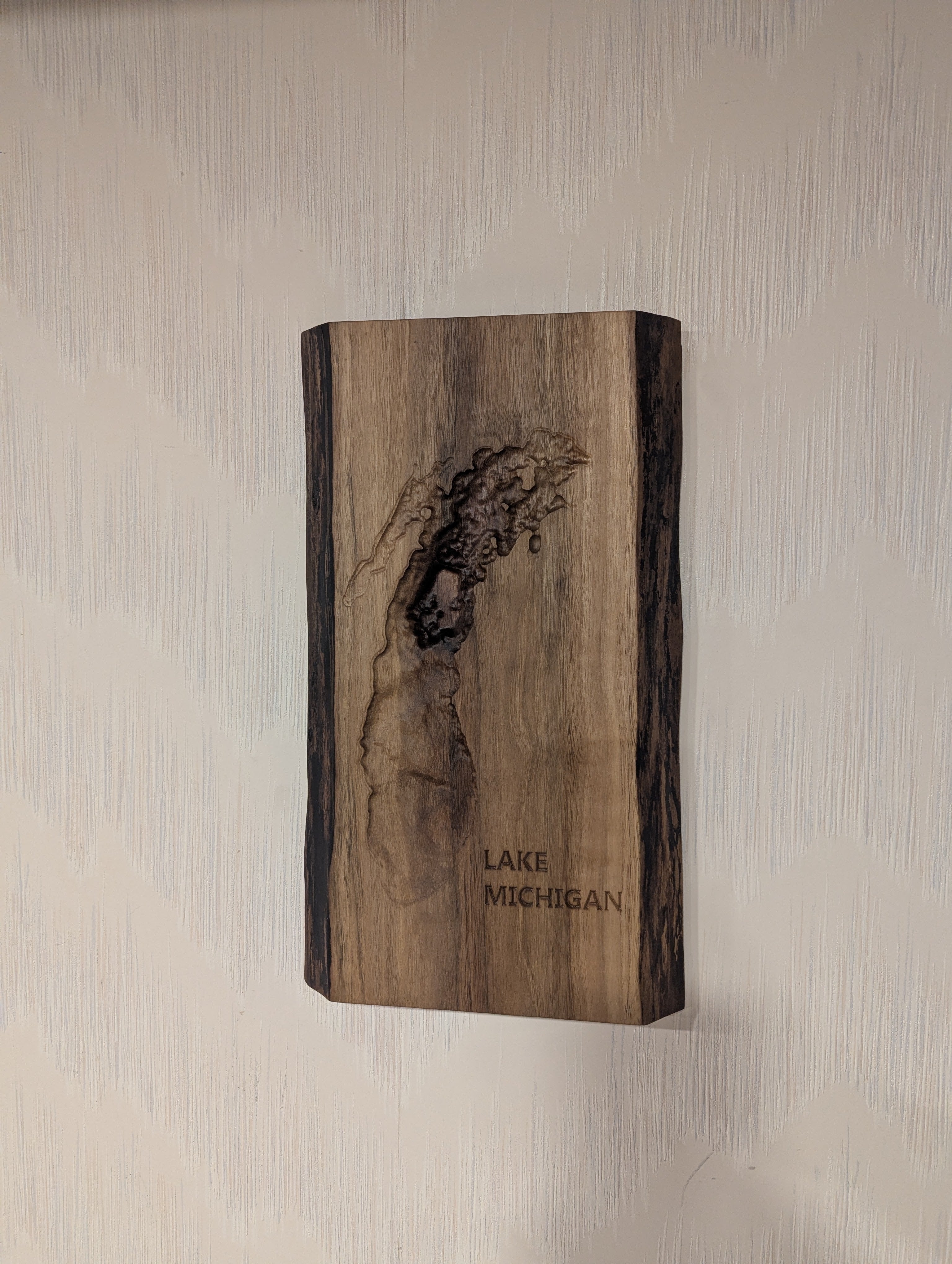 Lake Michigan Map - 3D Carved - Bathymetric (Topographical Map)  [WI, MI, IN]