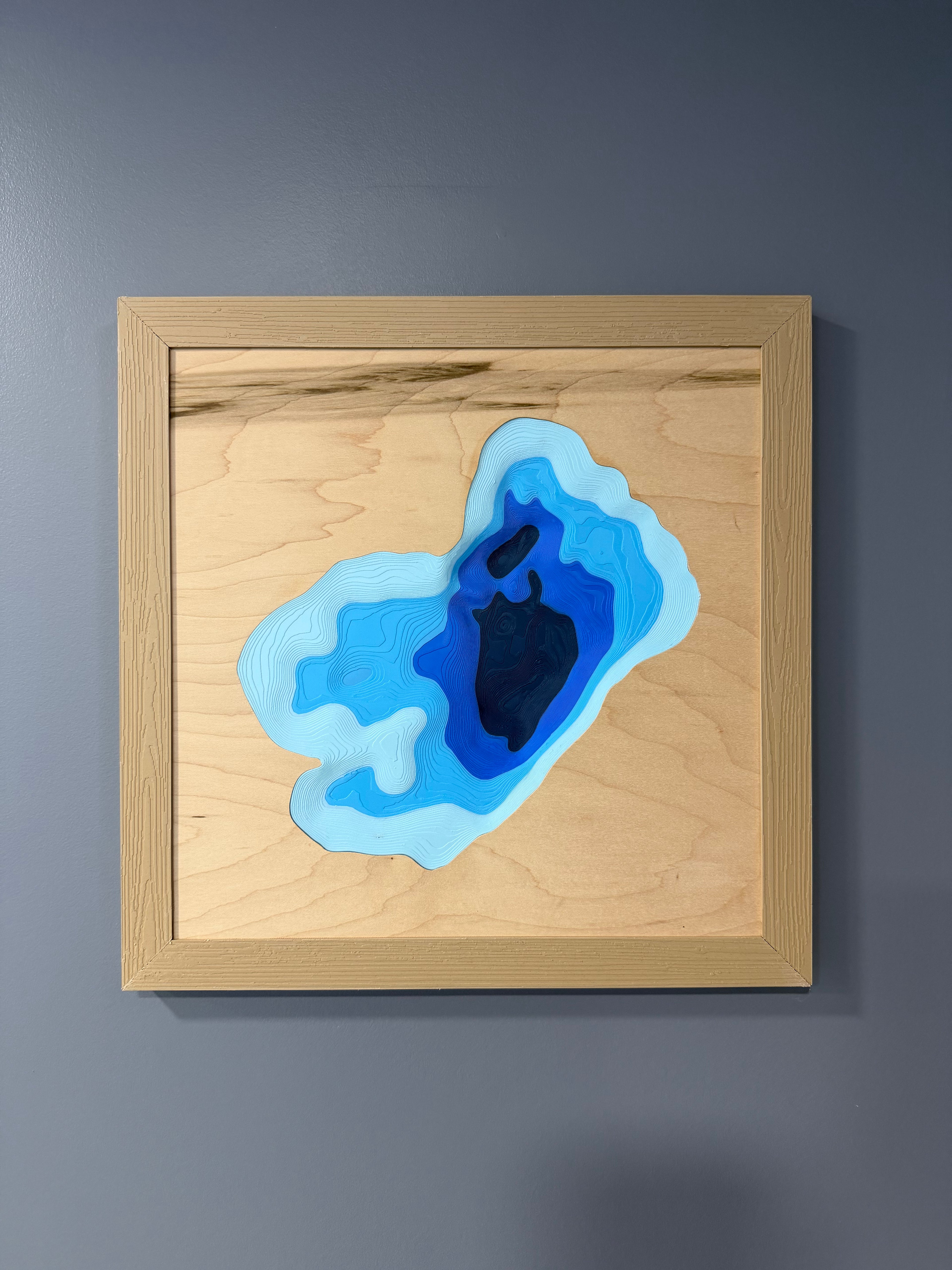 Silver Lake Map - 3D Printed - Bathymetric (Topographical Map) [Kenosha County, WI]