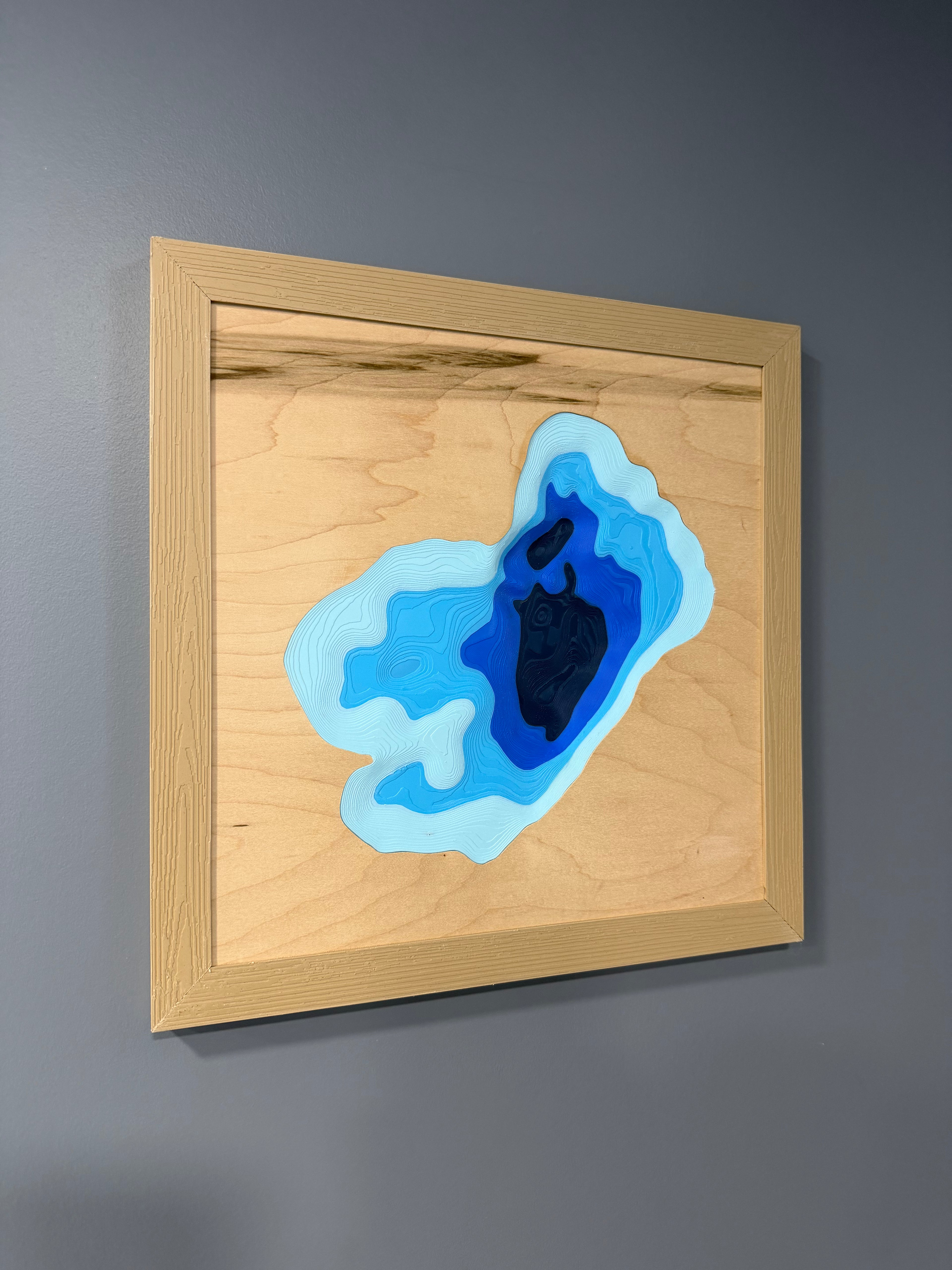 Silver Lake Map - 3D Printed - Bathymetric (Topographical Map) [Kenosha County, WI]