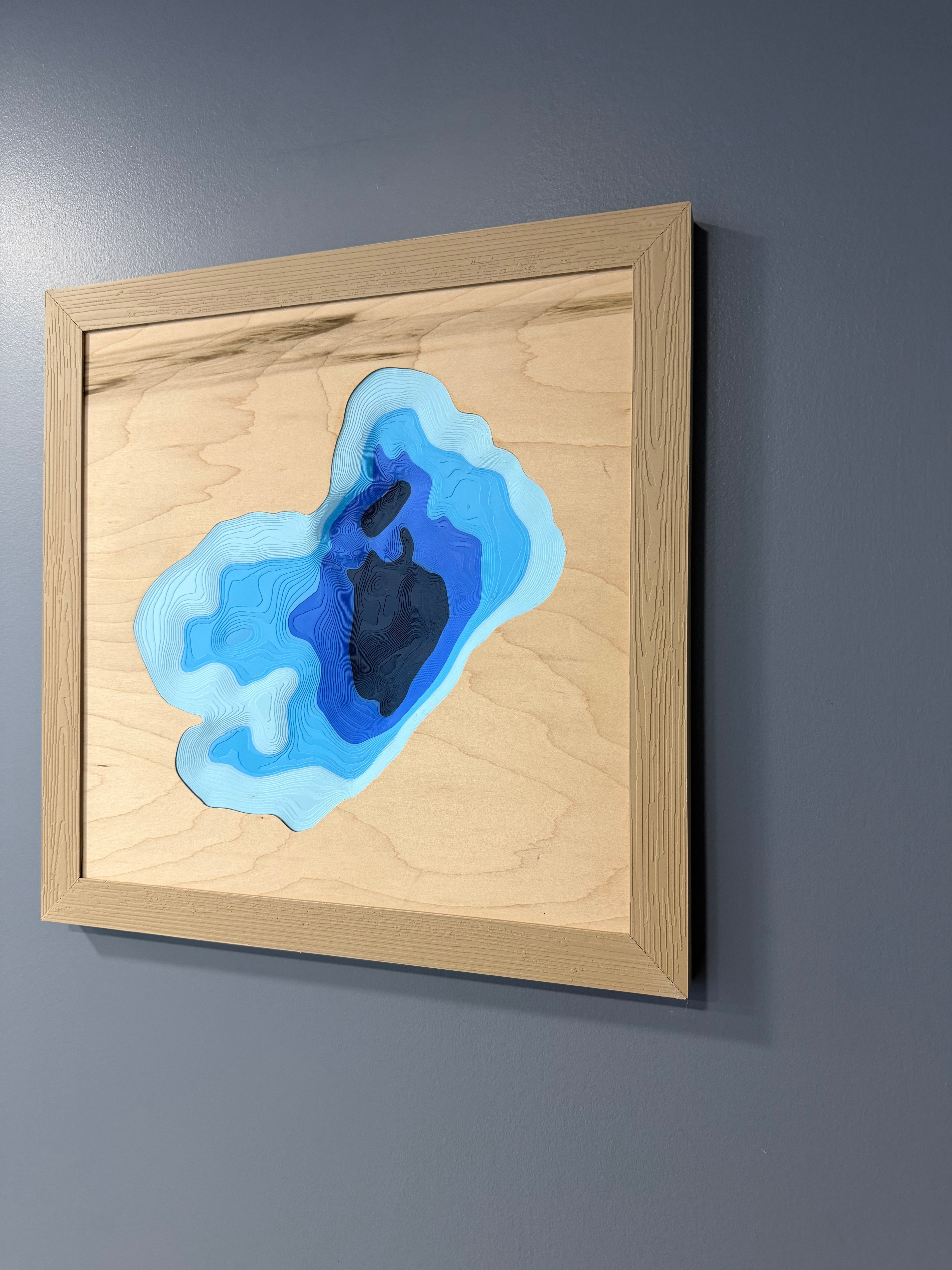 Silver Lake Map - 3D Printed - Bathymetric (Topographical Map) [Kenosha County, WI]