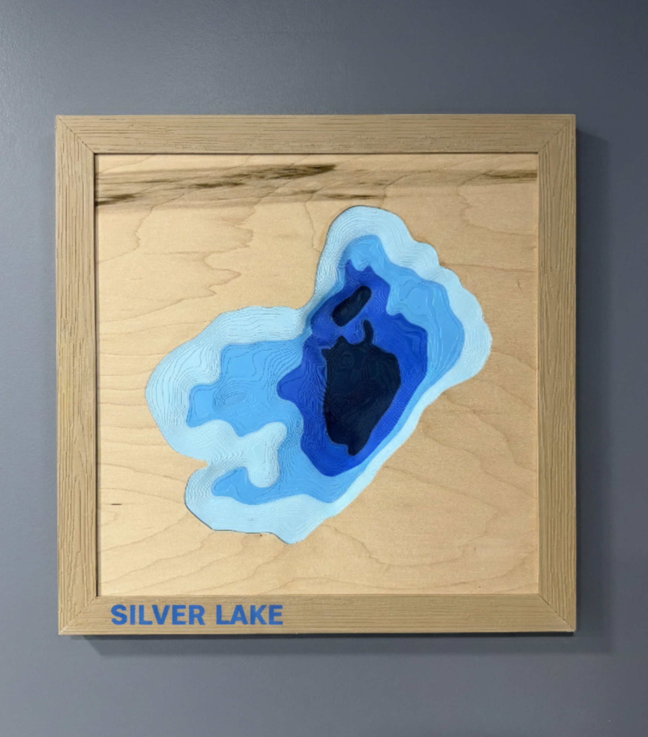 Silver Lake Map - 3D Printed - Bathymetric (Topographical Map) [Kenosha County, WI]