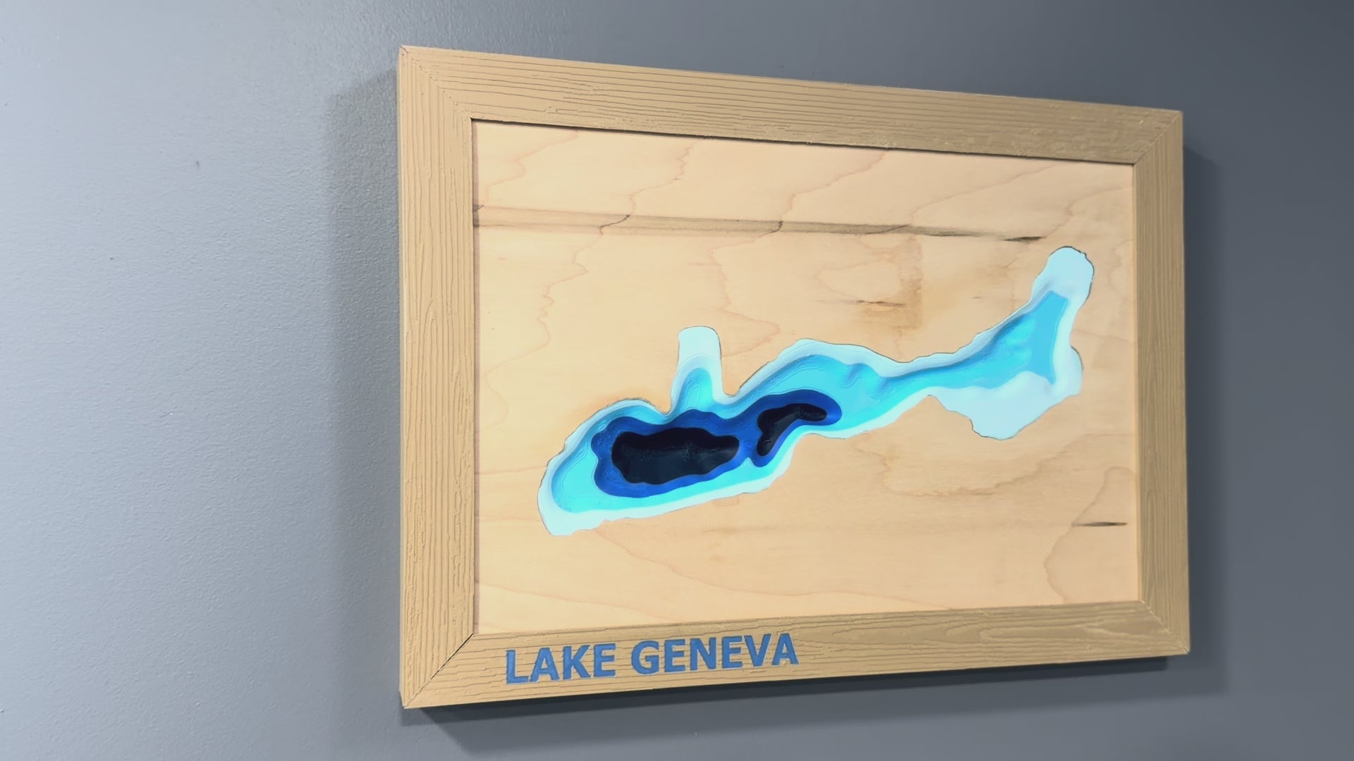 Lake Geneva Map - 3D Printed - Bathymetric (Topographical Map) [Walworth County, WI]
