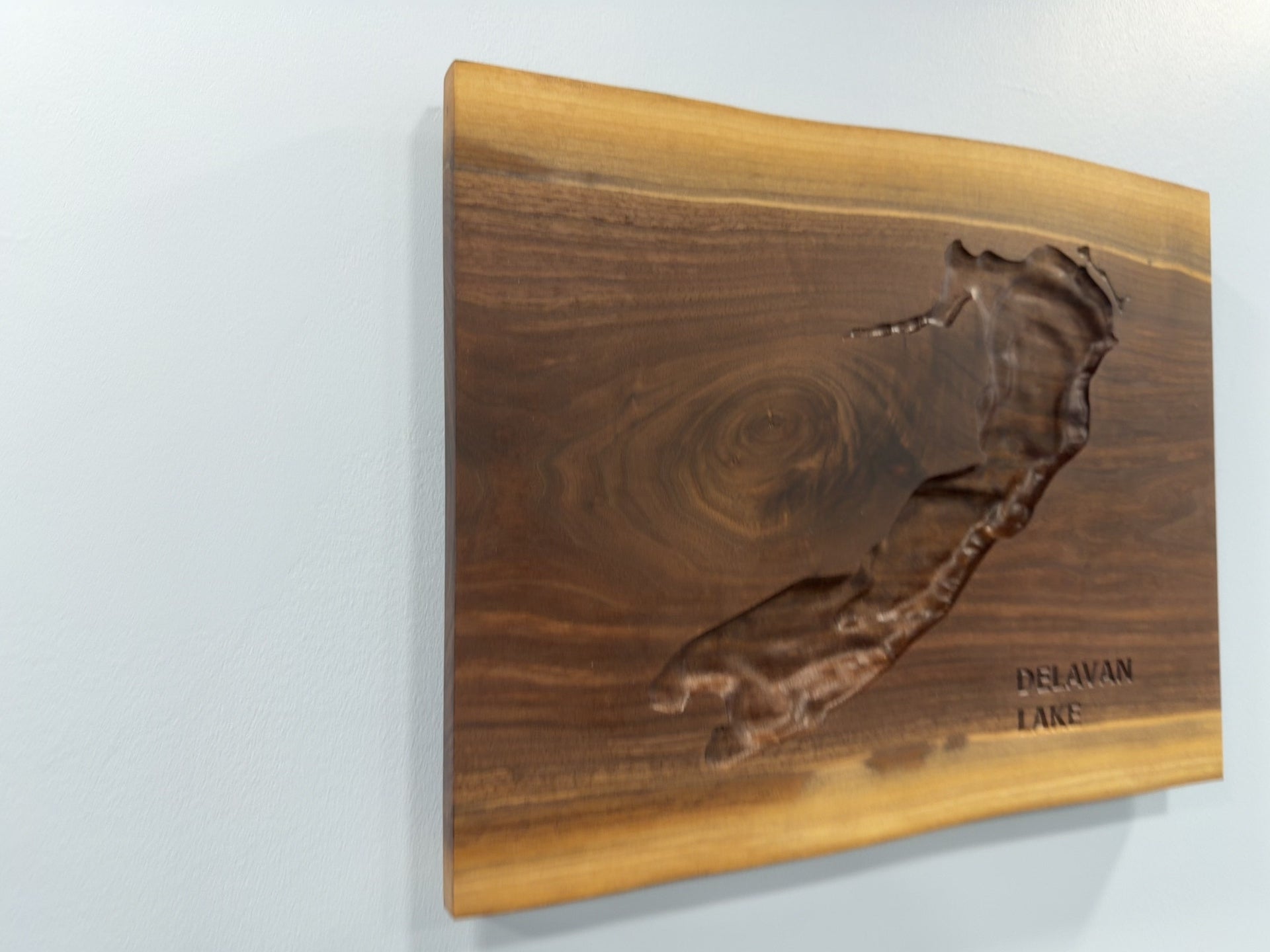 Delavan Lake Map - 3D Carved - Bathymetric (Topographical Map)  [Walworth County, WI]