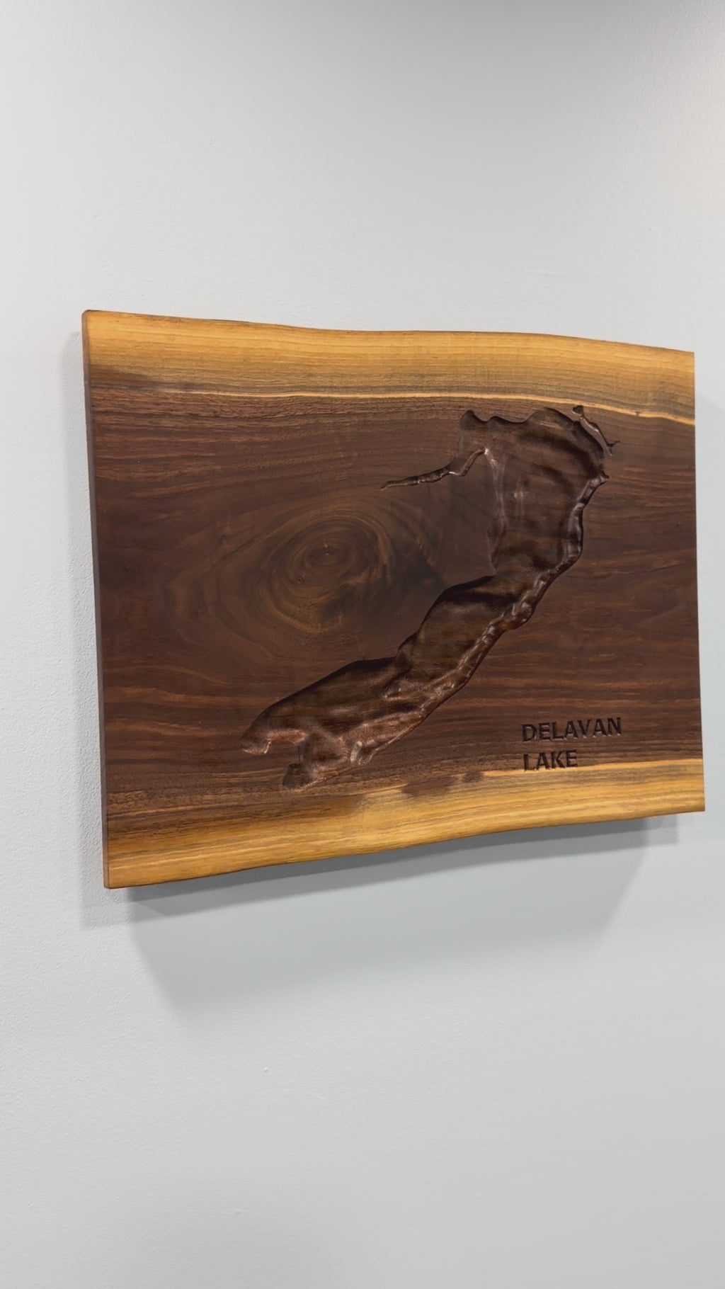 Delavan Lake Map - 3D Carved - Bathymetric (Topographical Map)  [Walworth County, WI]